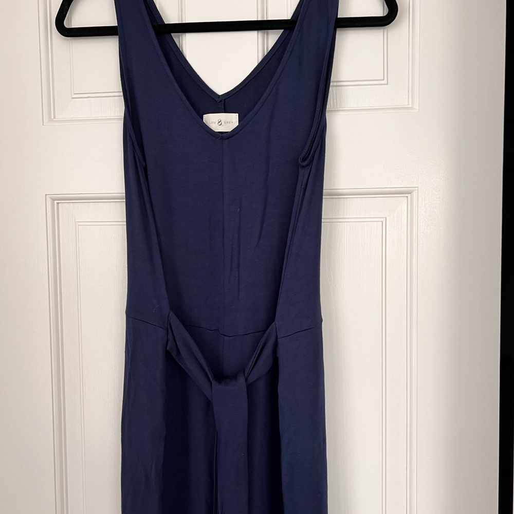 Lou & Grey Navy Blue Wide Leg Jumpsuit